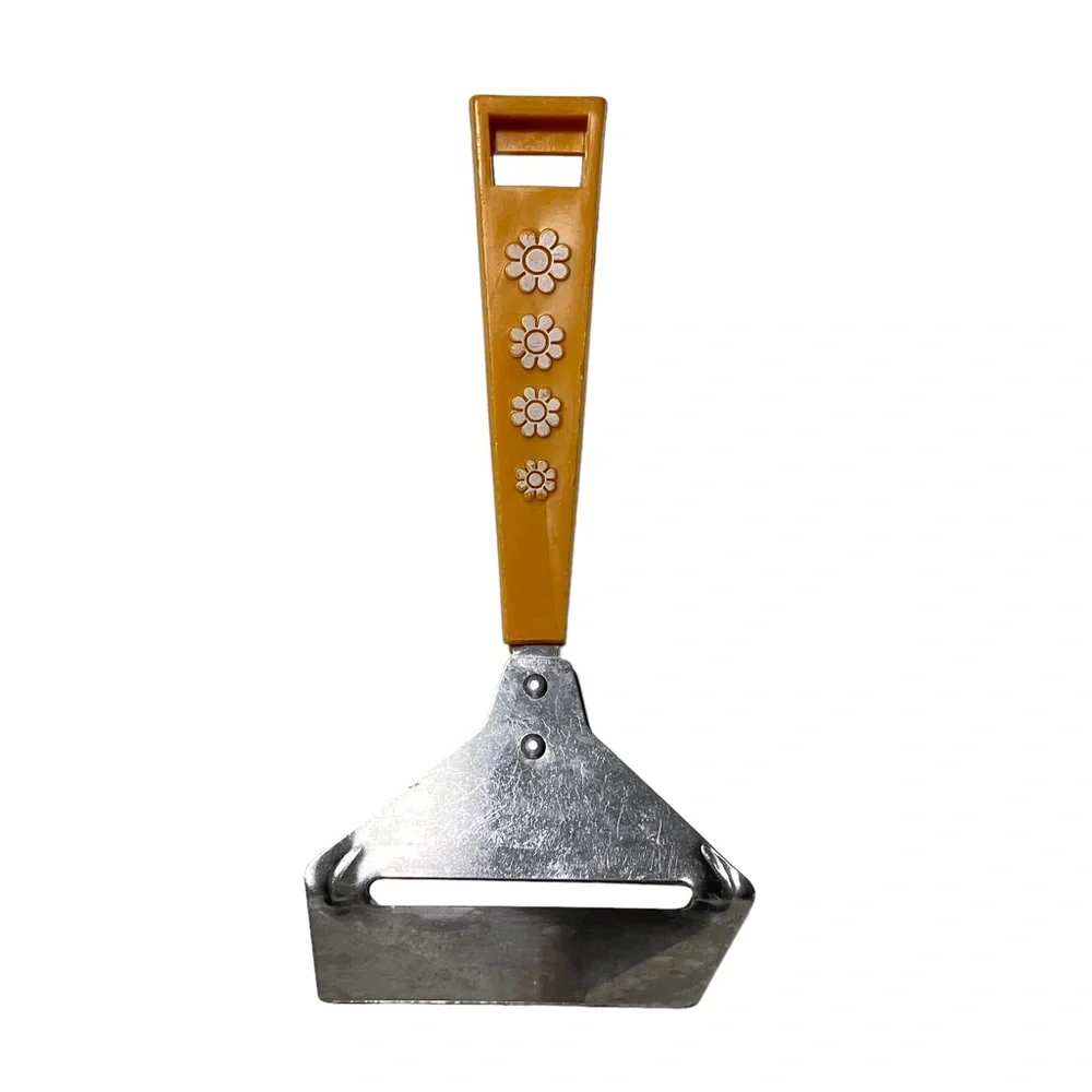 Vintage Travco Gourmet Cheese Slicer Gold Yellow Daisy Handle